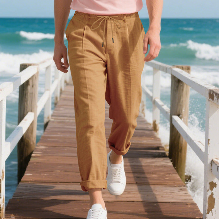 Herren leichte, atmungsaktive Strandhose mit verstellbarem Kordelzug und praktischen seitlichen Taschen