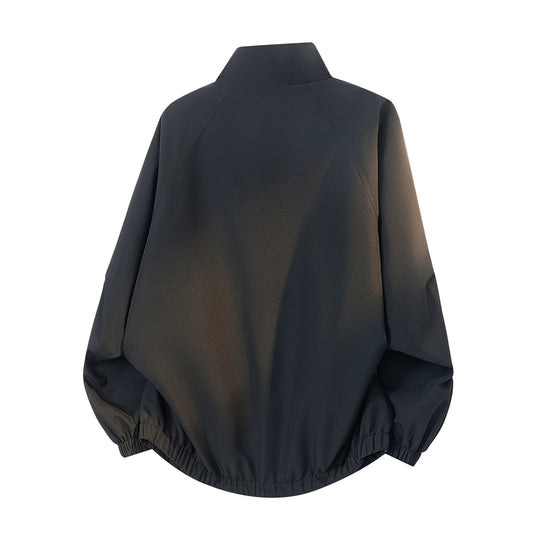 Herren Oversize-Funktionsjacke im Bomberstil mit Stehkragen, Kordelzugsaum und diagonalem Nahtdesign Nord Taschen