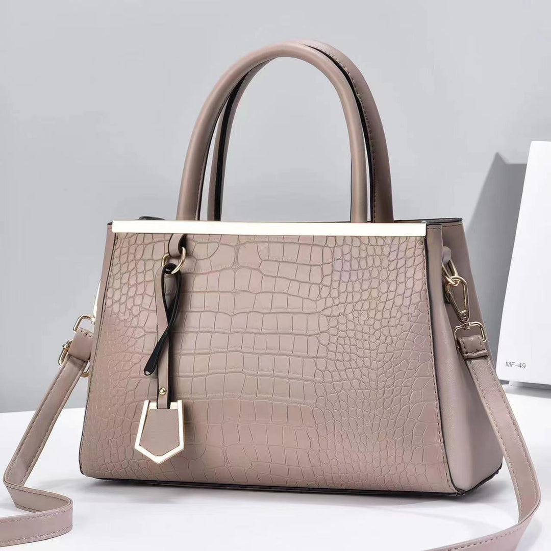 Damen elegante Handtasche mit schimmernder Krokodilprägung Nord Taschen