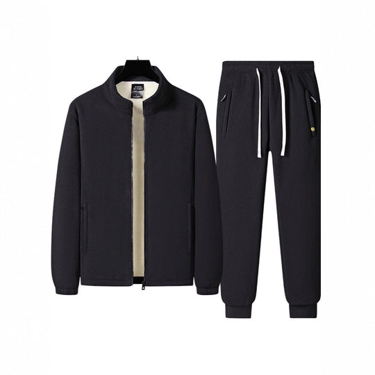 Herren Dreiteiliges Thermo-Fleece-Trainingsset mit wattierter Weste und Jogginghose Nord Taschen