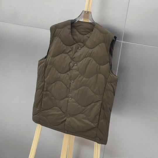 Damen Ärmellose Thermo‑Steppweste mit wellenförmiger Steppung und Druckknopfverschluss Nord Taschen