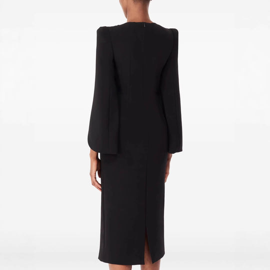 Damen Schlankes Abendkleid mit Cape-Ärmeln und tailliertem Schnitt Nord Taschen
