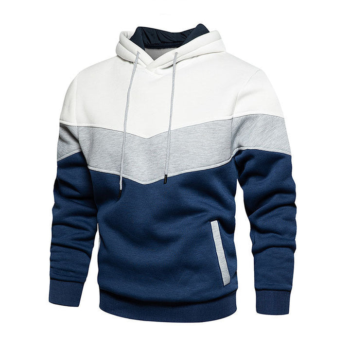 Herren Kapuzenpullover mit kontrastierenden Farbblöcken und weichem Innenfutter