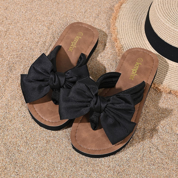 Damen Flip-Flop Sandalen mit dekorativem Schleifen-Design