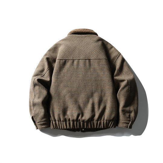 Herren Boxy-Blouson aus Wollmix mit Teddybesatz am Kragen und aufgesetzten Klappentaschen Nord Taschen