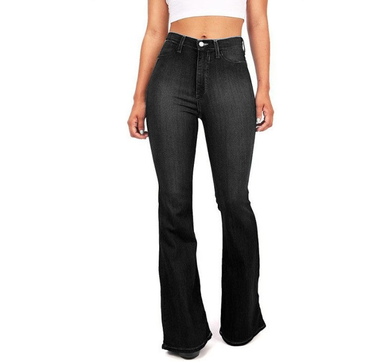 Damen Jeans mit hohem Bund und leichtem Schlag Nord Taschen