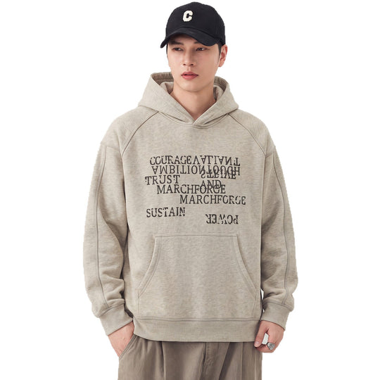 Herren Oversize Kapuzenpullover mit Statement-Print und Kängurutasche Nord Taschen