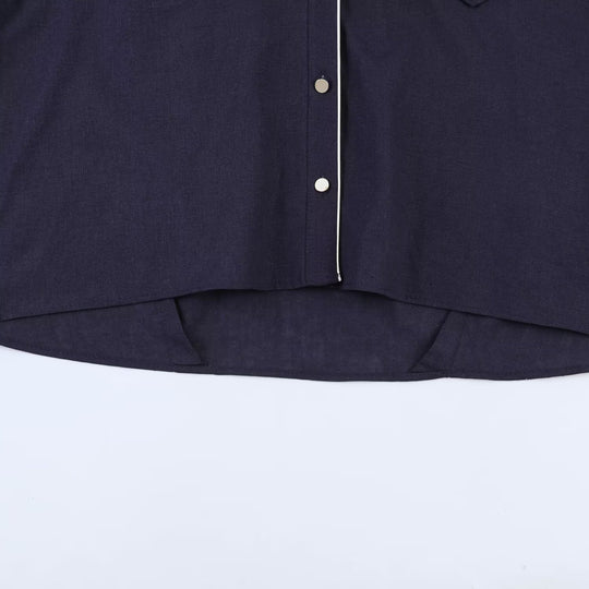 Damen Pyjama-inspirierte Oversize-Hemdbluse mit Kontrastpaspel und Brusttaschen Nord Taschen