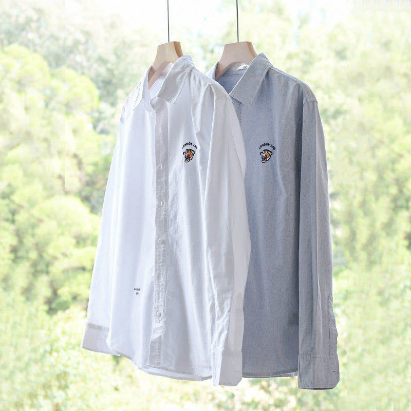 Herren Leichtes Baumwoll-Overshirt im Layering-Look mit Logostickerei und Kentkragen Nord Taschen