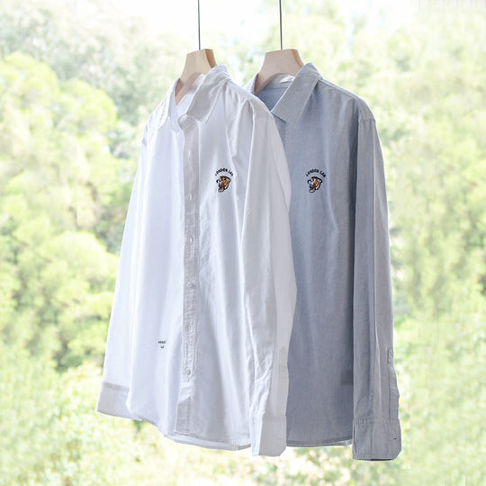 Herren Leichtes Baumwoll-Overshirt im Layering-Look mit Logostickerei und Kentkragen Nord Taschen