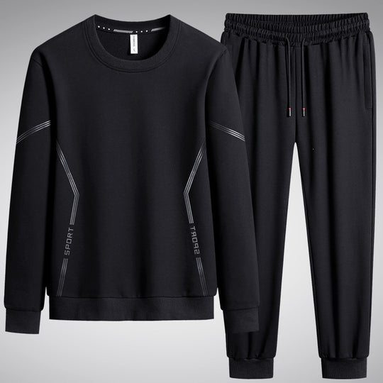 Herren Sportliches Freizeit-Jogginganzug-Set aus atmungsaktivem Funktionsfleece mit Rundhalsausschnitt & Kordelbund Nord Taschen
