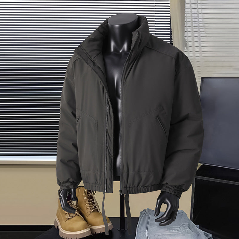 Herren Thermo‑isolierte Kurzblouson‑Jacke mit Stehkragen und Tunnelzugbund Nord Taschen