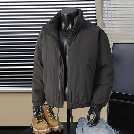 Herren Thermo‑isolierte Kurzblouson‑Jacke mit Stehkragen und Tunnelzugbund Nord Taschen