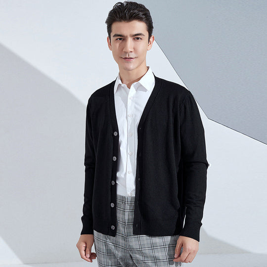 Herren Leichter Feinstrick-Cardigan mit V‑Ausschnitt und Business‑Silhouette Nord Taschen