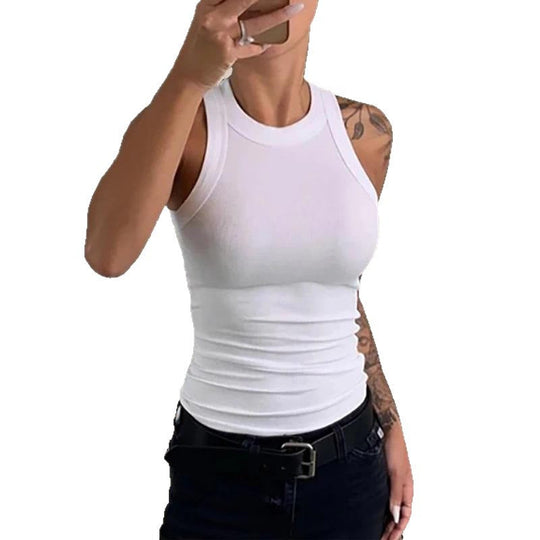 Damen ärmelloses Basic-Top aus atmungsaktivem Material