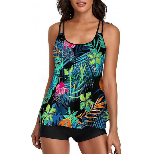 Damen Sportliches Tankini-Set mit bequemem Shorts und verstellbaren Trägern Nord Taschen