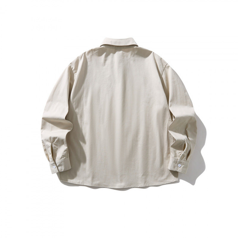Unisex Oversize-Hemdjacke mit verdeckter Knopfleiste, kastiger Silhouette und abgerundetem Saum Nord Taschen