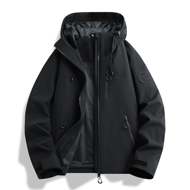 Damen Leichte wasserdichte Kapuzenjacke mit Teddy‑Charm und verdeckten Reißverschlusstaschen Nord Taschen