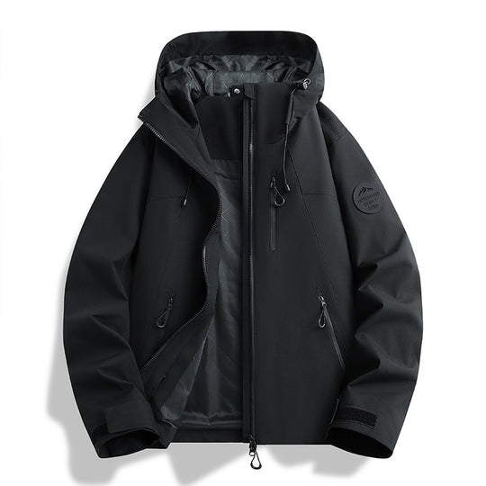 Damen Leichte wasserdichte Kapuzenjacke mit Teddy‑Charm und verdeckten Reißverschlusstaschen Nord Taschen