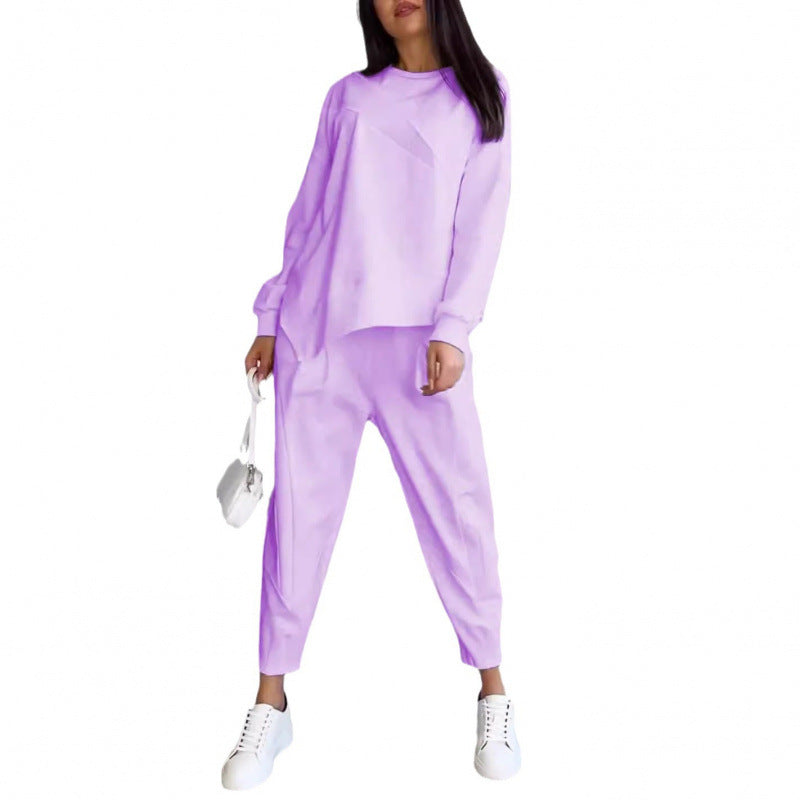 Damen Lässiges Zweiteiliges Lounge-Set mit Oversize-Sweatshirt und taillierter Tapered-Hose Nord Taschen