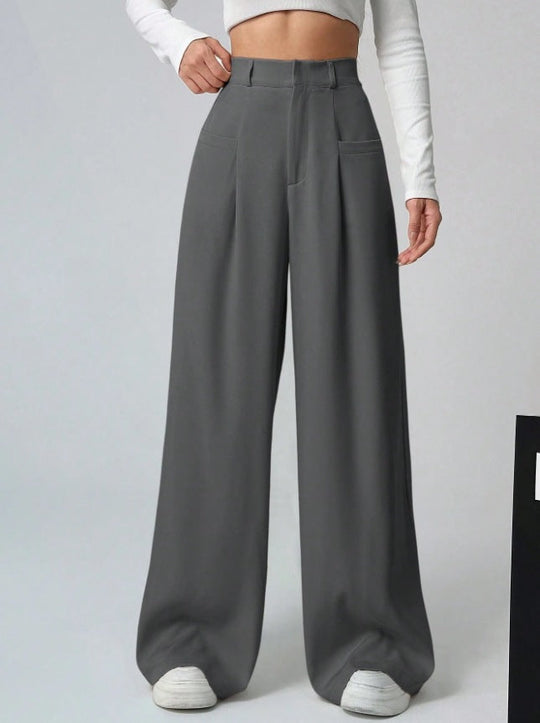 Damen Weite Bundfaltenhose