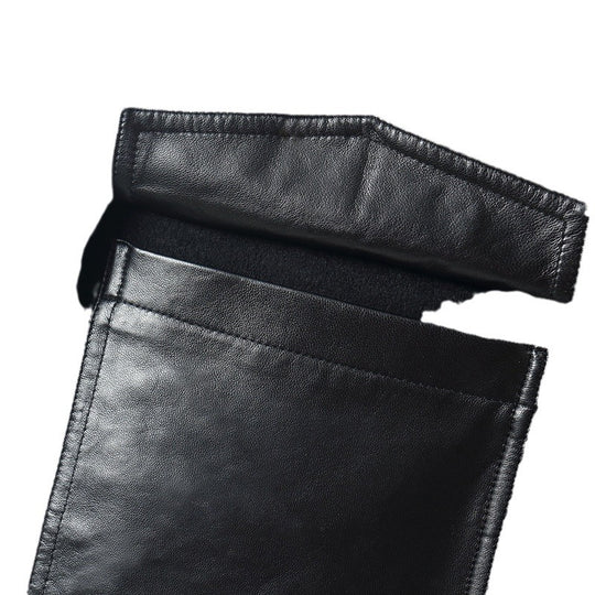 Herren Reißverschluss-Wollmix-Jacke mit Lederkragen und schlanker Silhouette Nord Taschen