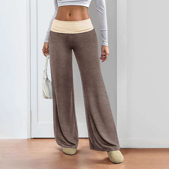 Damen Weite Palazzo‑Yogahose mit umschlagbarem Komfortbund Nord Taschen