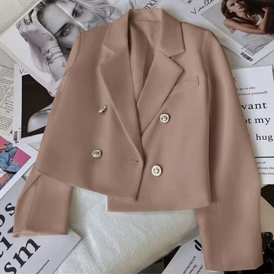 Damen Modischer Kurzblazer mit doppelt geknöpften Details Nord Taschen