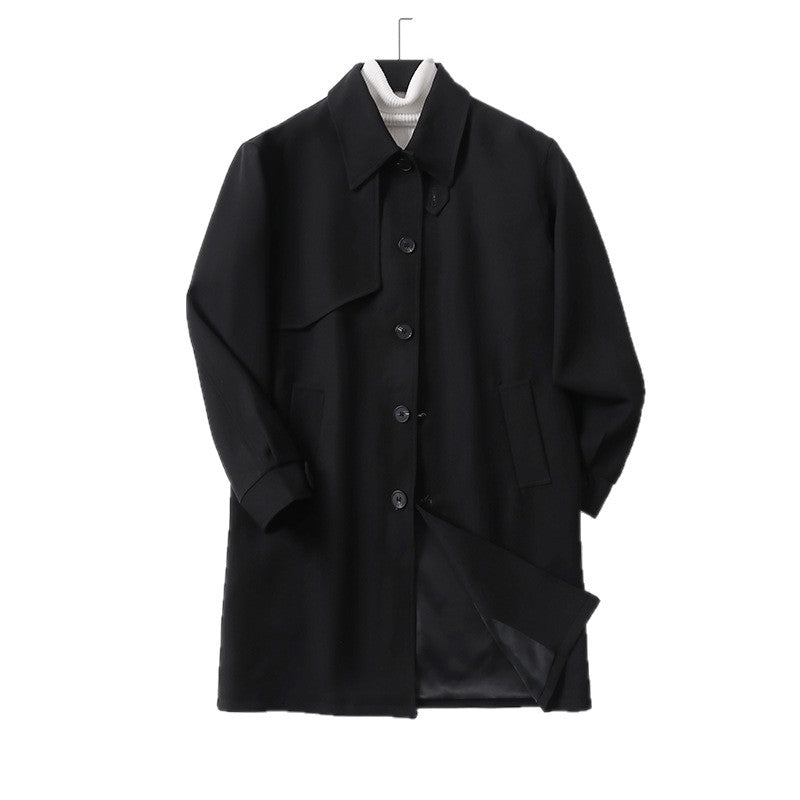 Herren Moderner wasserabweisender Trenchcoat mit verdeckter Knopfleiste und Passformoptimierung Nord Taschen