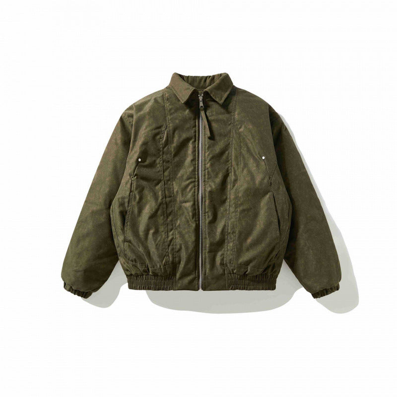 Herren Leicht wattierte Canvas-Fieldjacke mit Hemdkragen, verdeckter Nahtdetail-Optik und elastischem Bund Nord Taschen