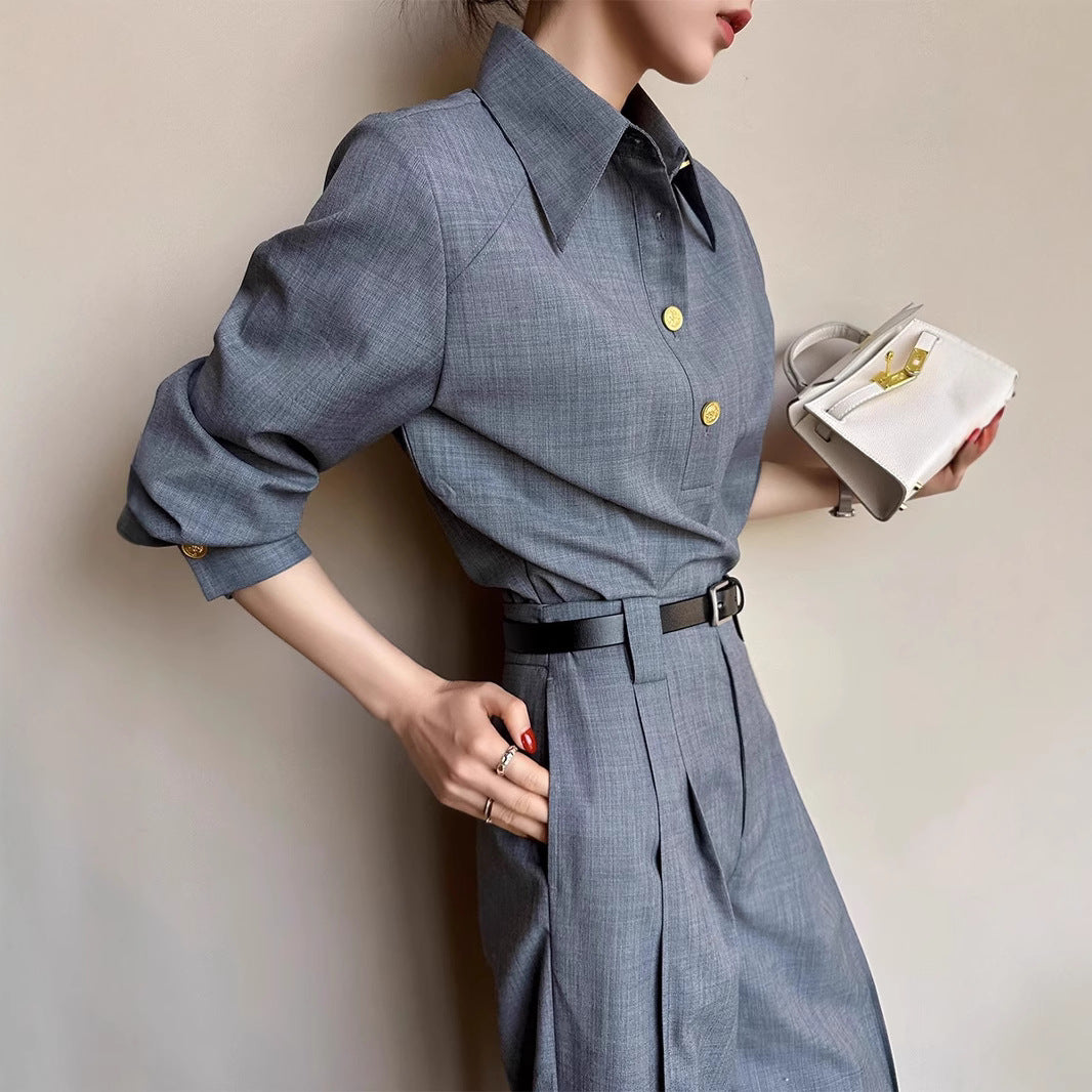 Damen Elegante und vielseitige Bluse mit Knopfdetail Nord Taschen