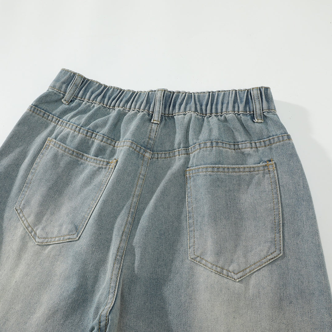 Damen Weite High‑Waist Baggy‑Jeans mit Ballon‑Silhouette und Used‑Waschung Nord Taschen