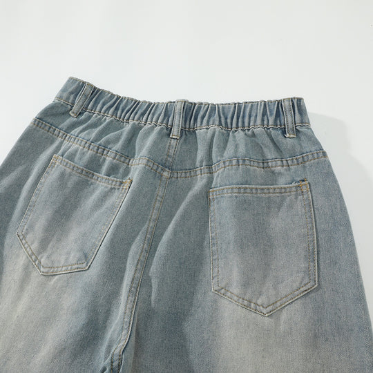 Damen Weite High‑Waist Baggy‑Jeans mit Ballon‑Silhouette und Used‑Waschung Nord Taschen