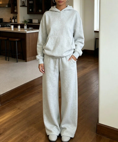 Damen Oversize-Kapuzenpullover und weite Jogginghose-Set aus Bio-Fleece Nord Taschen