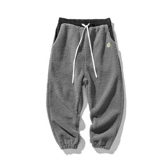 Herren Teddy-Fleece-Jogginghose mit elastischem Bund, Kordelzug und Bündchen Nord Taschen