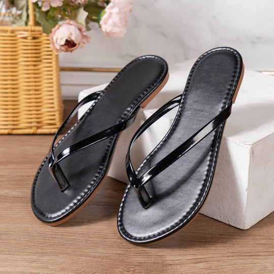 Damen moderne Zehentrenner-Sandalen mit flexiblem Riemendesign und rutschfester Sohle