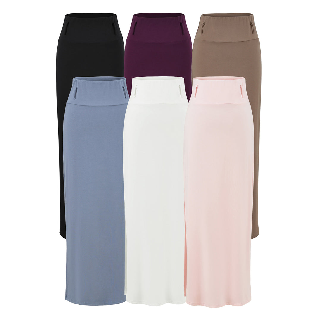 Damen Maxi-Bleistiftrock aus Stretch‑Jersey mit hohem Umschlagbund Nord Taschen