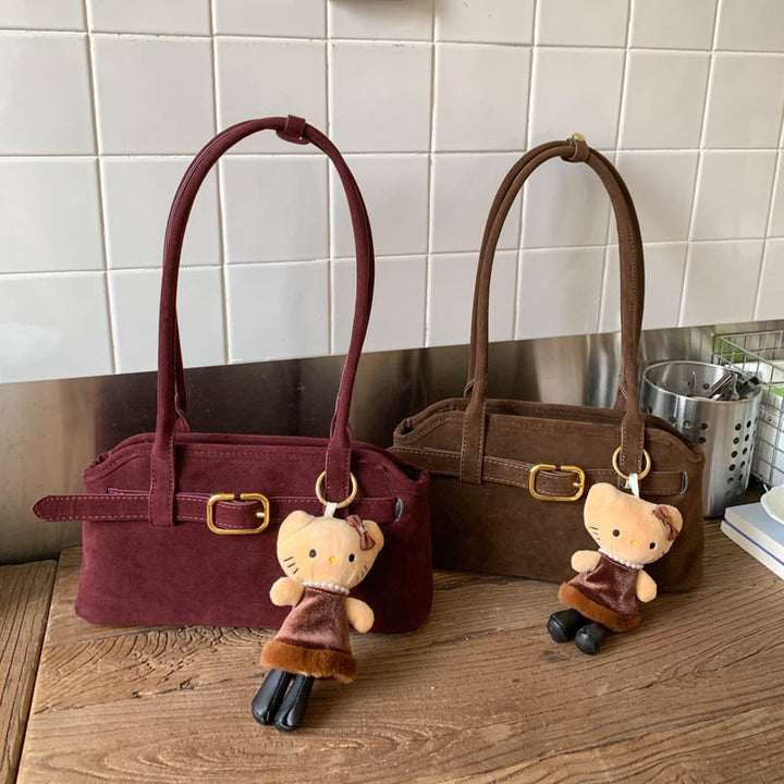 Damen Handtasche aus luxuriösem Veloursleder mit verstellbarem Schulterriemen Nord Taschen