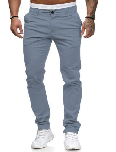 Herren Slim Fit Trousers aus elastischem Material mit seitlichen Taschen
