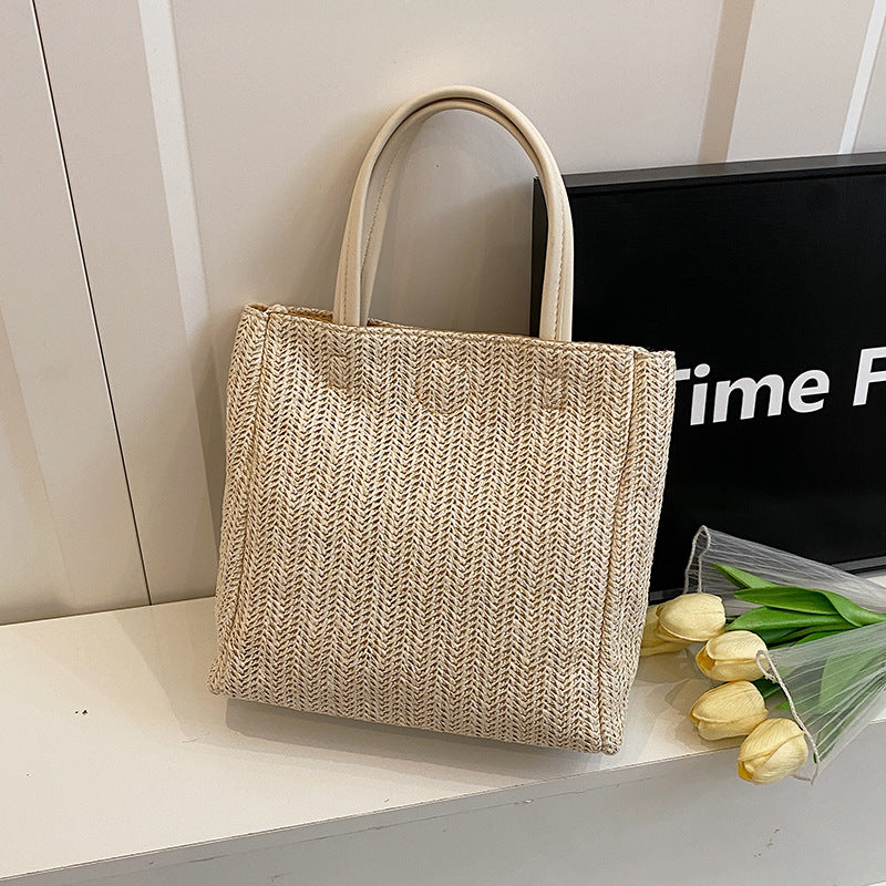 Damen elegante Basttasche mit handgefertigten Details Nord Taschen