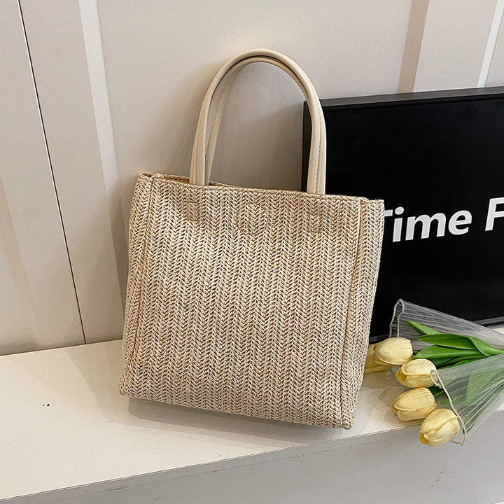 Damen elegante Basttasche mit handgefertigten Details Nord Taschen