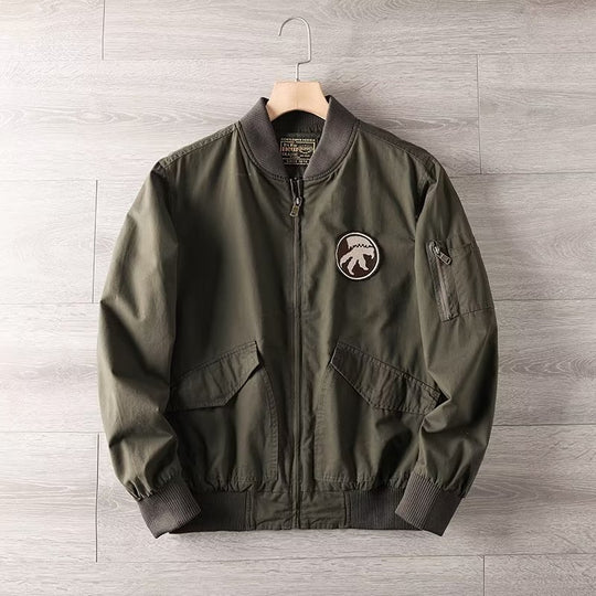 Herren Casual Bomberjacke mit Reißverschluss, Brustpatch und Ärmel-Taschendetail Nord Taschen