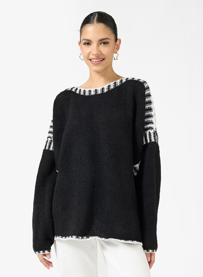 Damen Oversized Strickpullover Nord Taschen