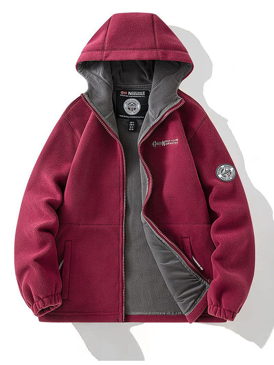 Damen Fleece-Kapuzenjacke mit wärmender Microfleece-Innenseite, durchgehendem Reißverschluss und Utility-Taschen Nord Taschen