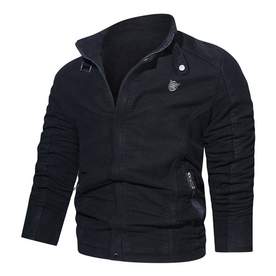 Herren Wildleder-Optik Zip-Blouson im Worker-Cut mit Stehkragen Nord Taschen