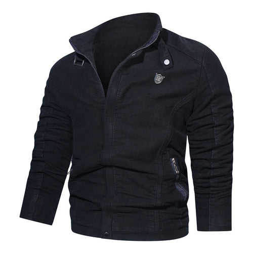 Herren Wildleder-Optik Zip-Blouson im Worker-Cut mit Stehkragen Nord Taschen