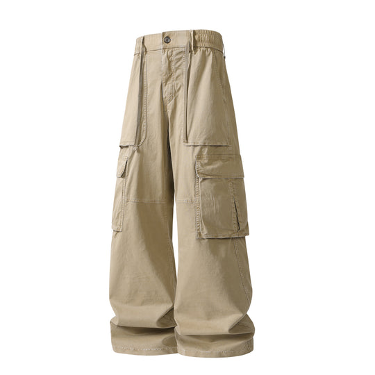 Herren Extraweite Utility-Cargo-Hose im Baggy‑Cut mit elastischem Bund und Mehrfachklappentaschen Nord Taschen