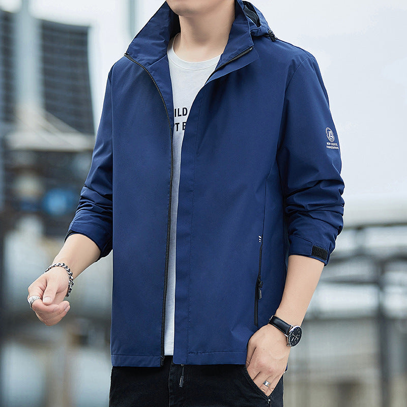 Herren Leichte Regenjacke mit verstellbarer Kapuze Nord Taschen