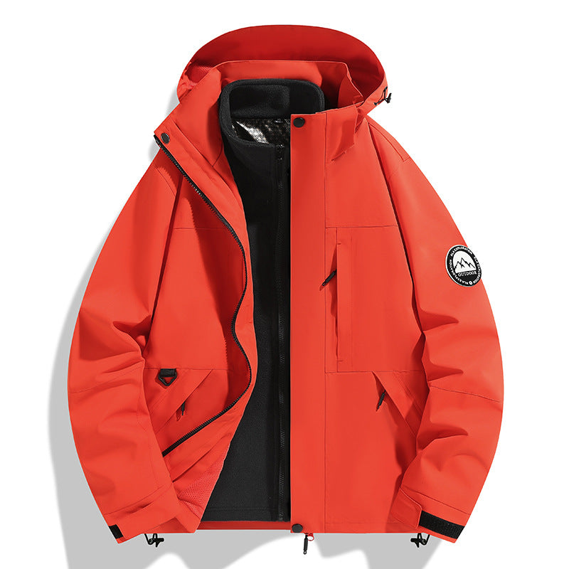 Damen zweilagige Softshell-Outdoorjacke mit herausnehmbarer Fleece-Innenjacke und Kapuze Nord Taschen