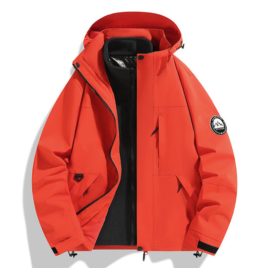 Damen zweilagige Softshell-Outdoorjacke mit herausnehmbarer Fleece-Innenjacke und Kapuze Nord Taschen